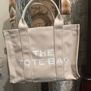Beige Canvas Tote Bag